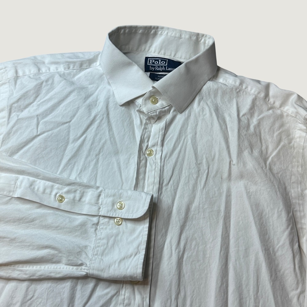 VTG Polo Ralph Lauren Shirt Mens 17.5 36/37 Regent Classic Fit White Button Down